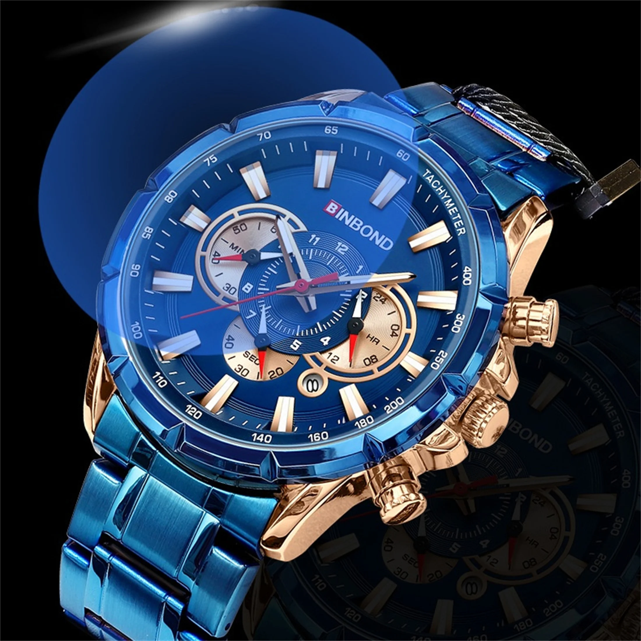 Stainless Steel Quartz Wrist Watch for Man Luxury Week Date Display Luminous Bracelet Fashion Men\'s Watch Original Clock 6395