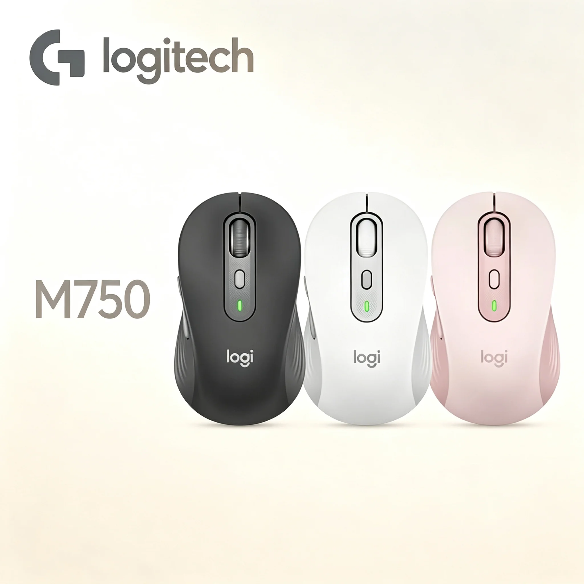 Compact Ergonomic Logitech M750 Bluetooth Logi‑Bolt Mouse,SmartWheel Scroll Function,Long‑Life Battery For Small‑Medium Hand Use