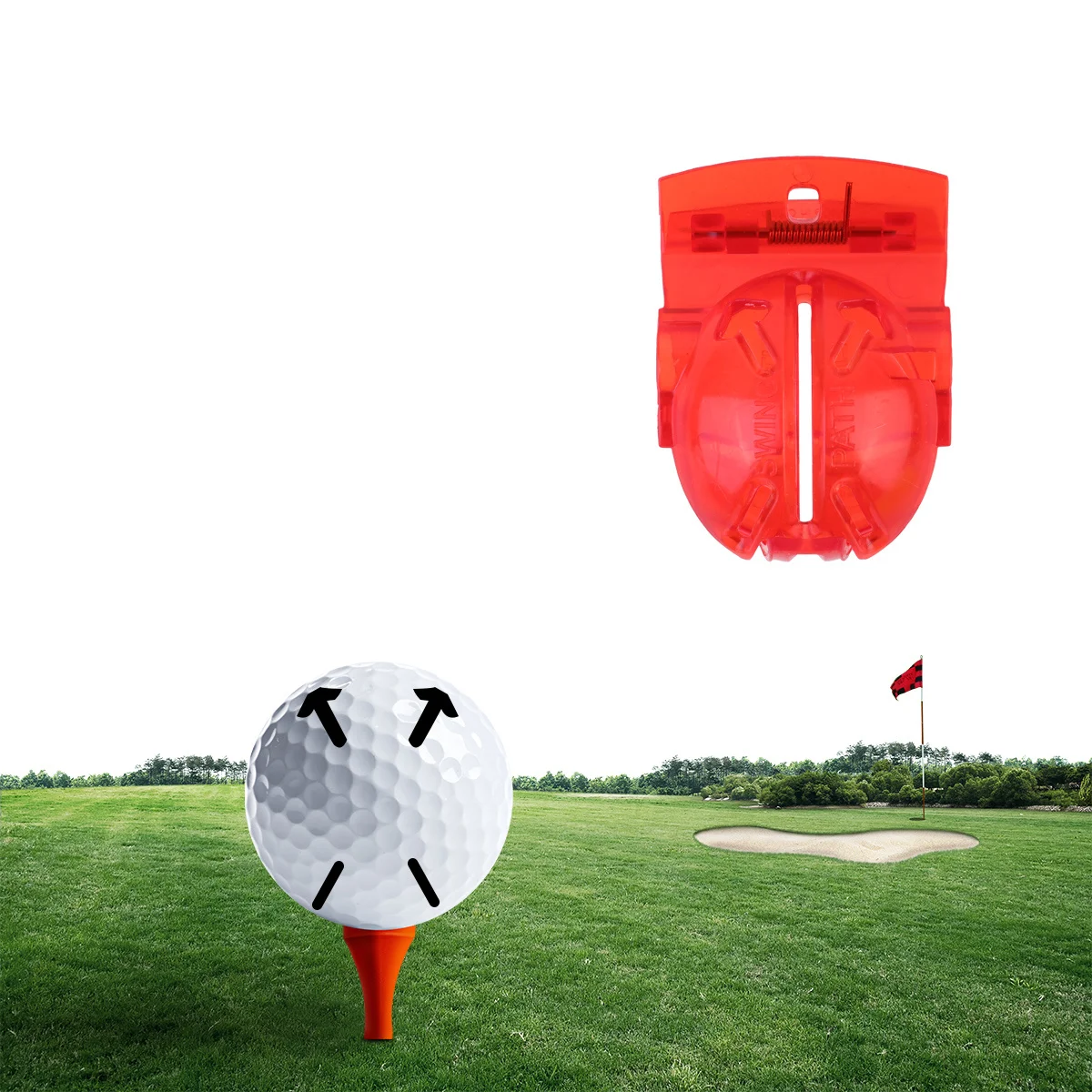 

5Pcs Golf Ball Marker with Liner Tool Helps Improve Putting Accuracy Convenient Carry for Outdoor Training Red