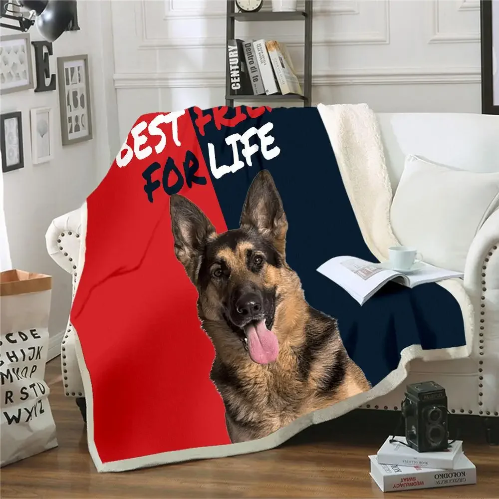

CLOOCL Best Friend for Life, двухслойное одеяло с немецкой овчаркой и принтом, офисные вечерние одеяла, походное одеяло для пикника, Прямая доставка