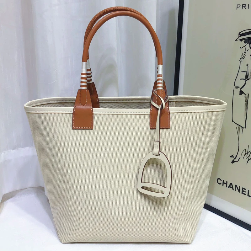 

Canvas Handbag Tote Bag Woman High-Capacity Shopping Bag Commute Versatile Inner Bag Advanced Feeling Fashion Simplicity