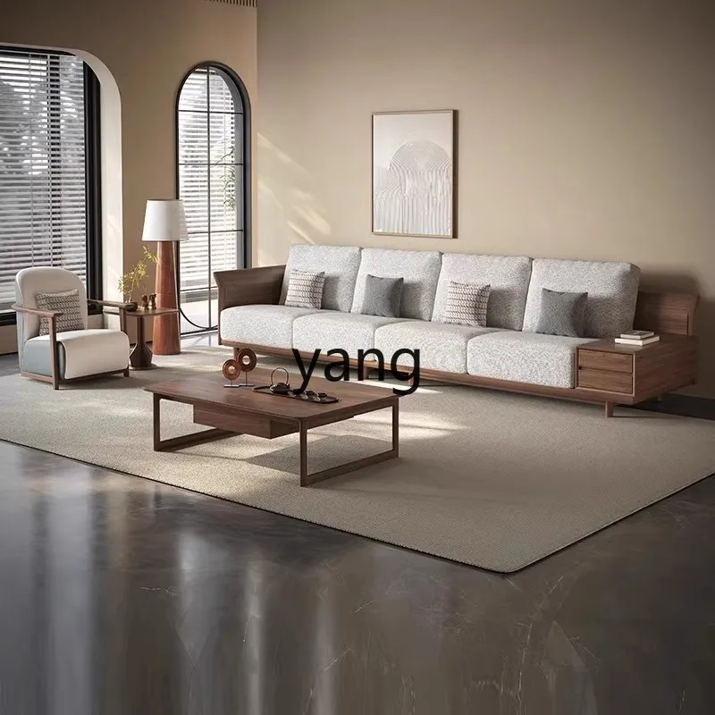lmM new Chinese solid wood sofa straight corner home living room combination