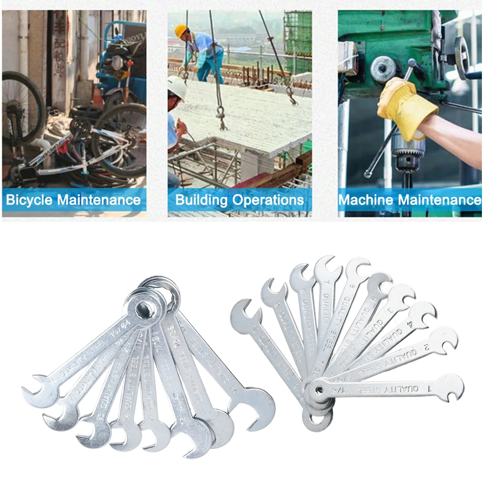 

18pcs Wrench Set Portable Spanner Repair Tools Car Repair Industrial Standard Long-lasting Use Compact And Portable