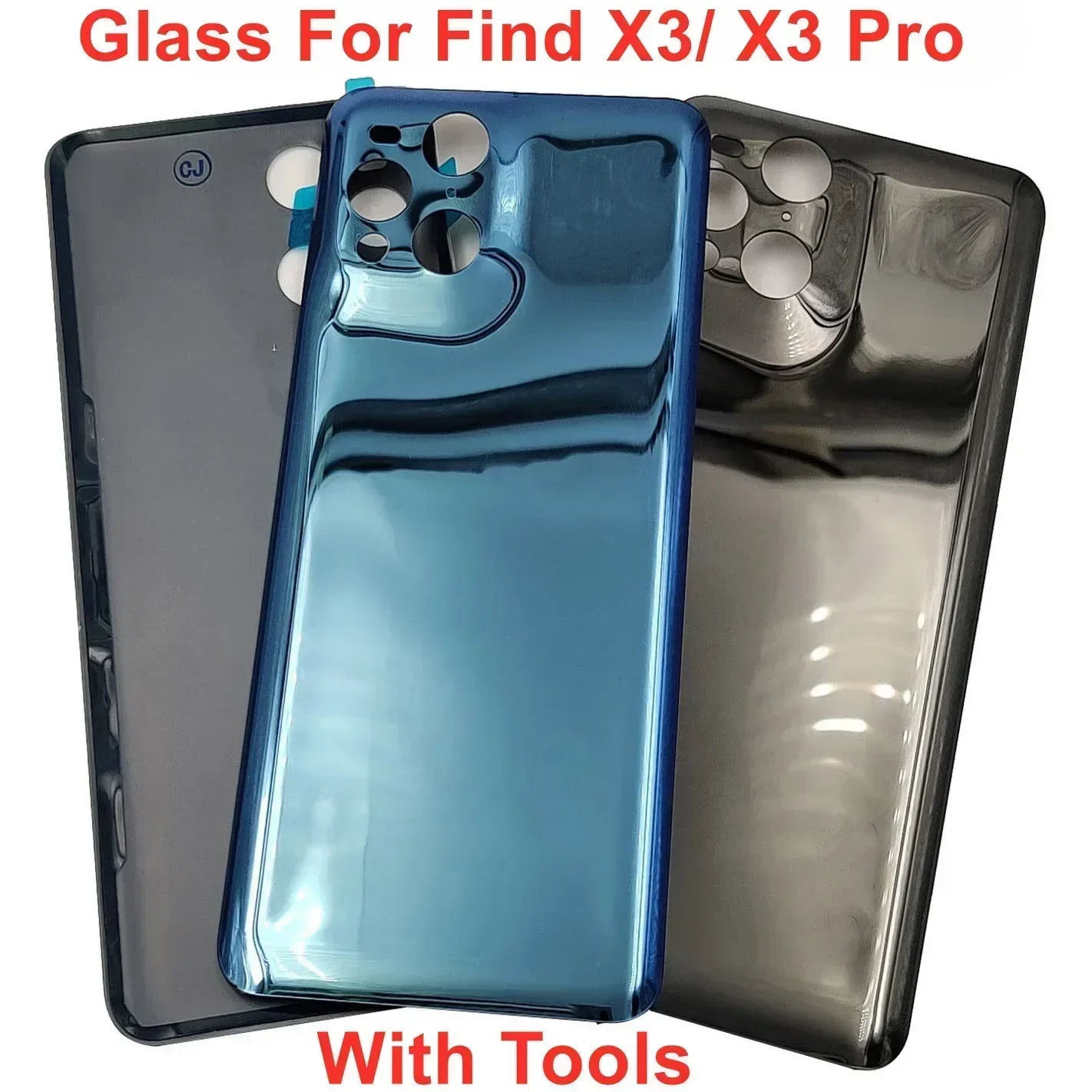 Glass Battery Cover For OPPO Find X3 X3 Pro Hard Back Door Lid Rear Shell Housing Panel Case + Glue Adhesive Sticker