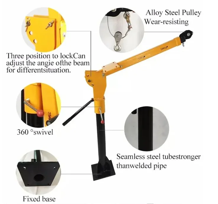 Indoor Truck Compact Versatile Lifting Mini Crane 100kg Swivel Jib Crane for Industrial Material Handling Professional Tool