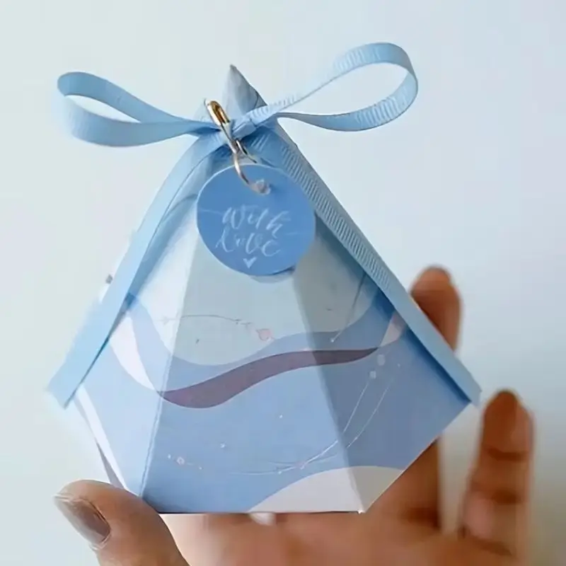 20 قطعة صندوق ورقي متعدد الألوان بستة جوانب مع بطاقة شريطية بسكويت صغير حلوى الشوكولاتة هدية حفلة مهرجان حفلة تخرج #5