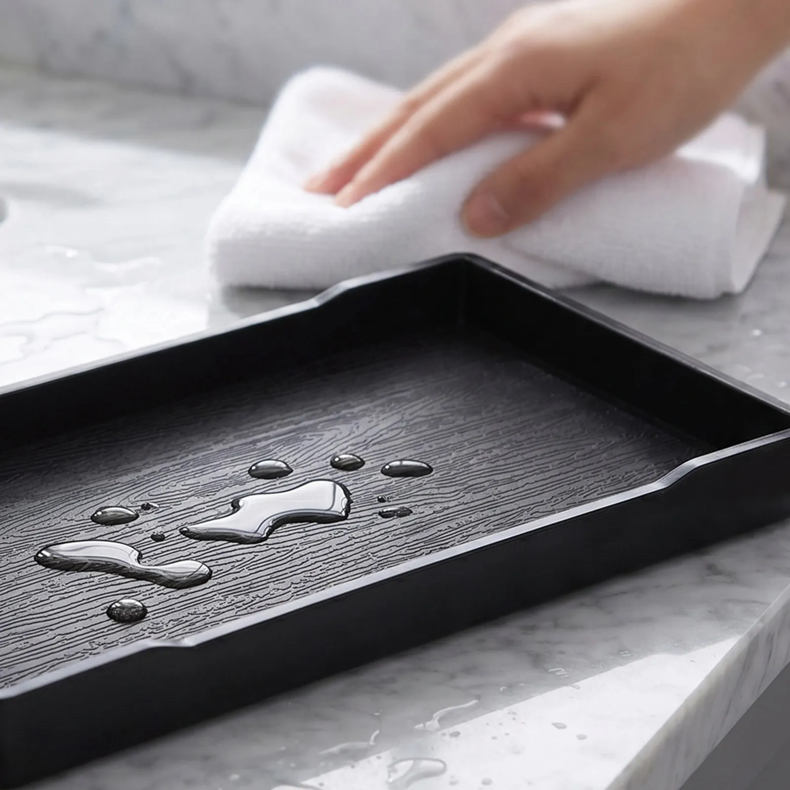 5Pcs Thickened Rectangle Vanity Tray Bathroom Counter Organizer Shatterproof Small Decorative 8x4 Wood Pattern Sink - view 5