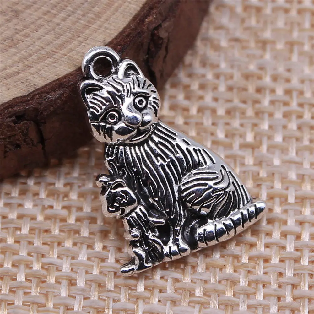 Accessories For Women Cat Charms Jewellery 21x15mm 10pcs