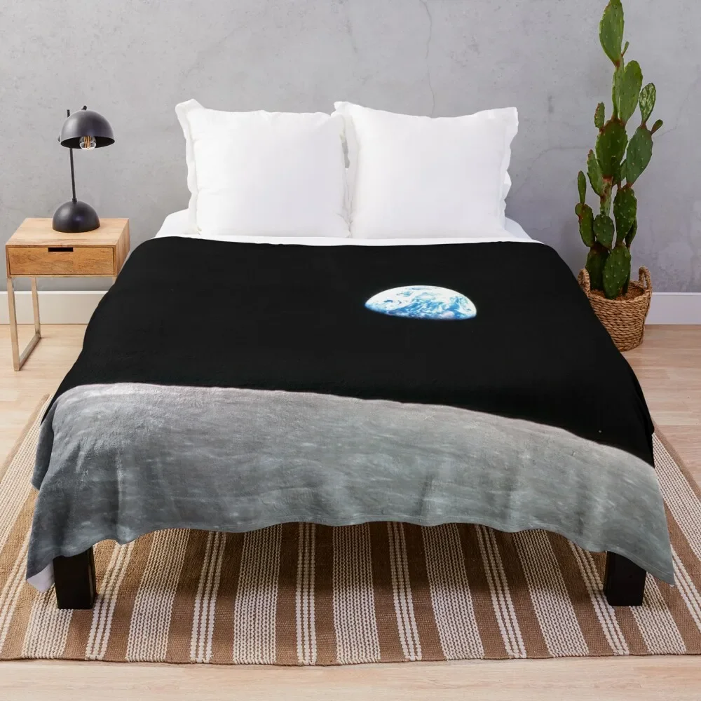 

Earthrise Beautiful Astronomy Image Throw Blanket Retros Travel For Sofa Thin warm winter Blankets