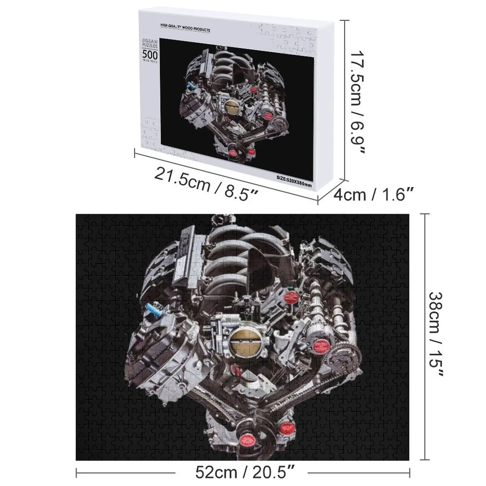 V8 エンジン ジグソーパズル カスタム名 子供のおもちゃ パーソナライズされたおもちゃのパズル