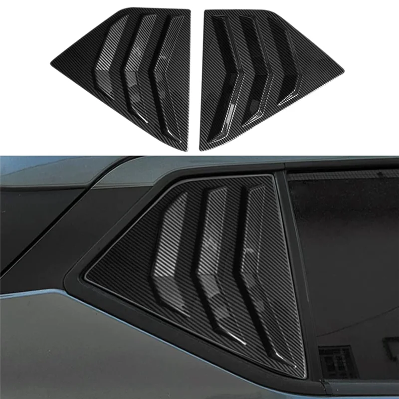 Rear Side Window Louvers for Nissan Kicks 2018-2023 Air Vent Scoop Shades Cover Accessories - Carbon Fiber