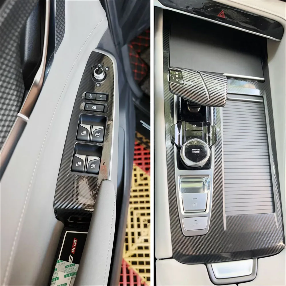 For Changan CS75 Plus III, 2024 InteriorCentral Control Panel Door Handle Carbon Fiber Stickers Decals Car Styling Accessorie
