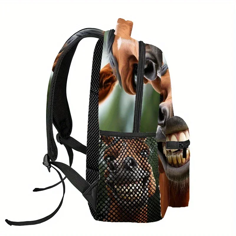 Custom Custom Comic Animals 3D Backpack - Large Capacity, Adjustable Shoulder Straps, Multiple Compartments, Durable Polyester