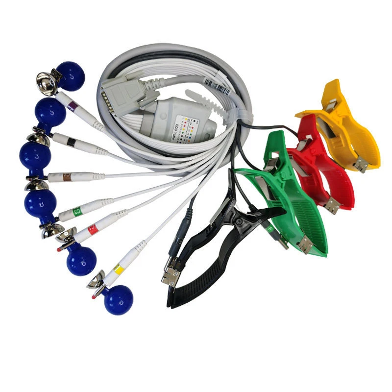 Conjunto completo de eletrodos de ecg, bola de sucção de peito e clipe de membro, eletrodo duplo ou multifuncional para máquina de ecg, uso adulto