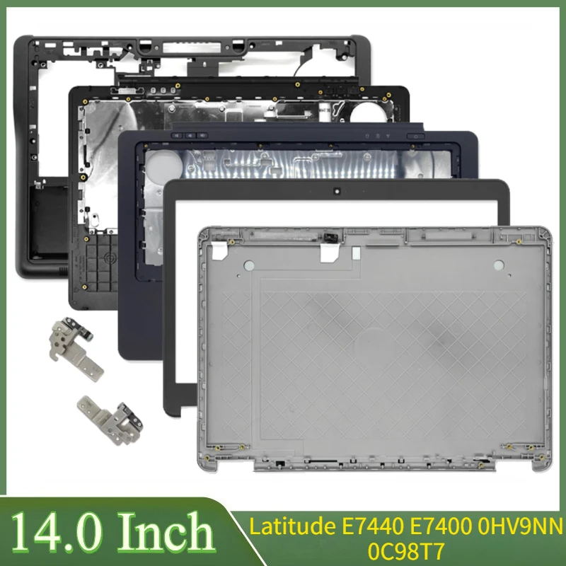 

14 "Новинка для Latitude E7440 E7400 0HV9NN 0C98T7, задняя крышка ЖК-дисплея для ноутбука, передняя панель, петли, упор для рук, верхняя часть корпуса, нижняя часть корпуса