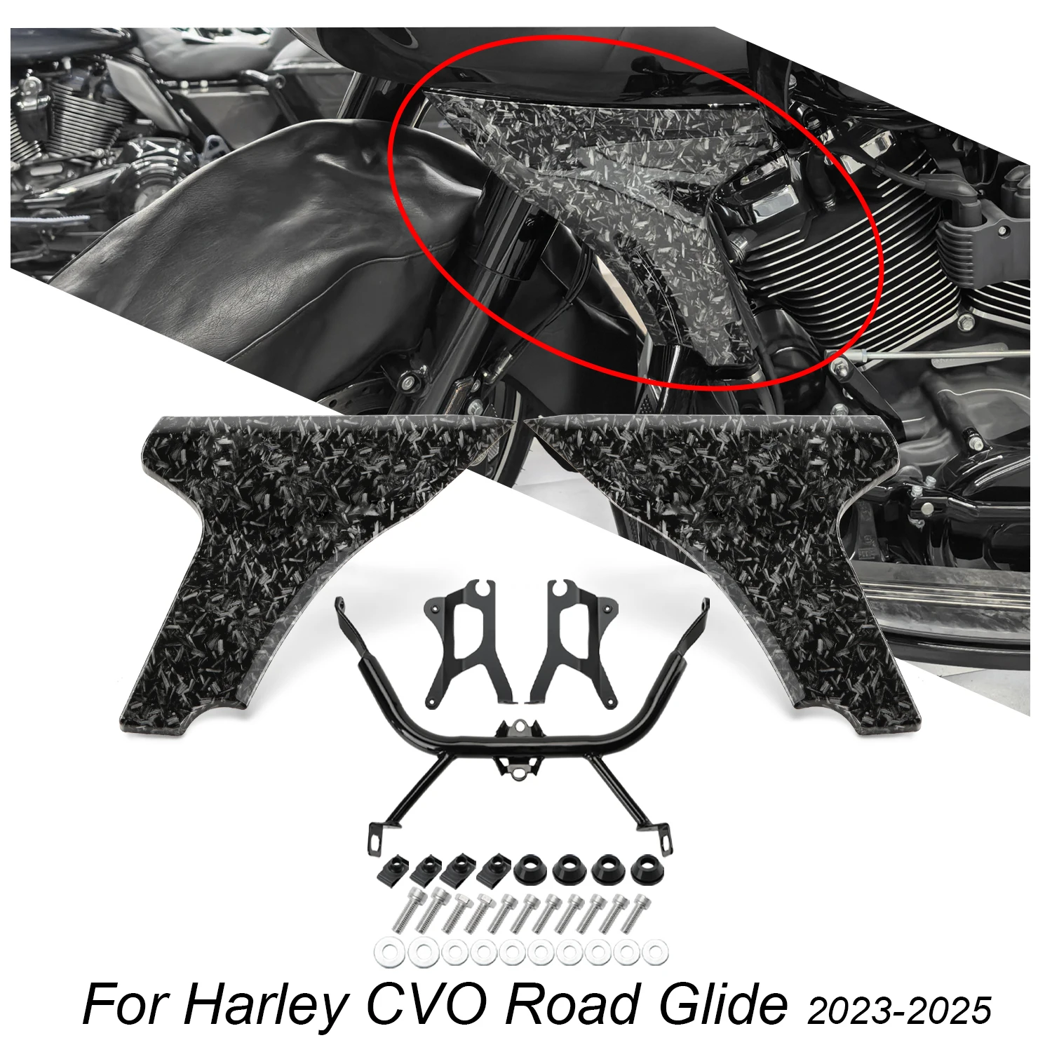 

Fit For Harley Touring CVO Road Glide ST FLTRXSTSE 2024-2025 FLTRXSE 2023-2025Motorcycle Side Fairing Panel Support Bracket Kits