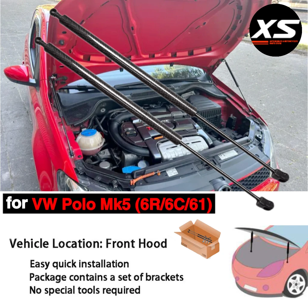 

Hood Struts For VW Volkswagen Polo Mk5 6R 6C 61 2009-2017 Front Bonnet Modify Shocks Damper Lift Supports Cylinders Pistons Rod