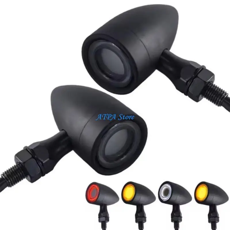 

U13C Universal Motorcycle LED Turn Lights Double Brightness Modes Corrosion Resistant Directional Indicators Pair for Bikes