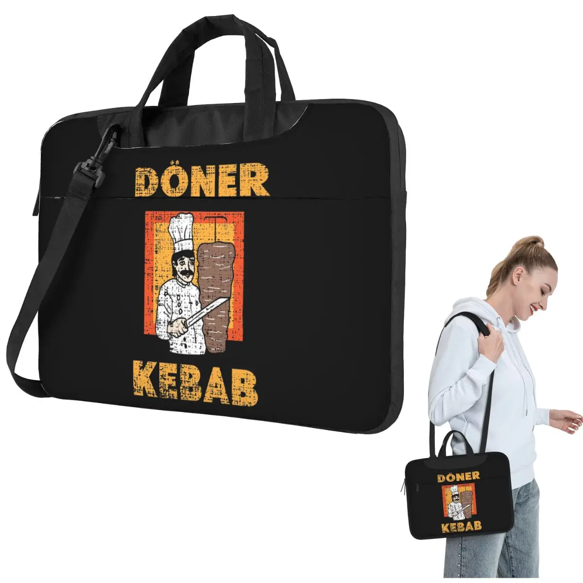 

Забавная сумка для ноутбука Doner Kebab с героями мультфильмов, защитный чехол, сумка для компьютера 13, 14, 15,6 дюймов, сумка через плечо для ноутбука Macbook Pro Air