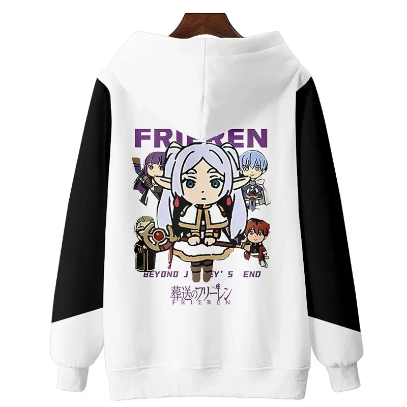 Anime Frieren at the Funeral Frieren Hooded Hoodie Autumn Winter Cosplay Costume Student Fashion Casual Coat Tops