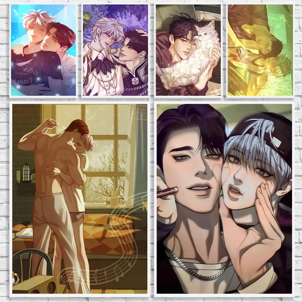 BL Manhwa P-pearl Boy Poster Versatile HD Waterproof Wall Art Self-Adhesive Decor for Any Space Ideal Gift