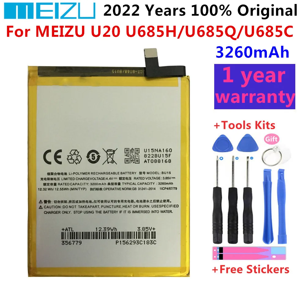 

Original Phone Battery BU15 For Meizu U20 U685H/U685Q/U685C 3260 MAh High Quality Replacement Battery Rechargeable