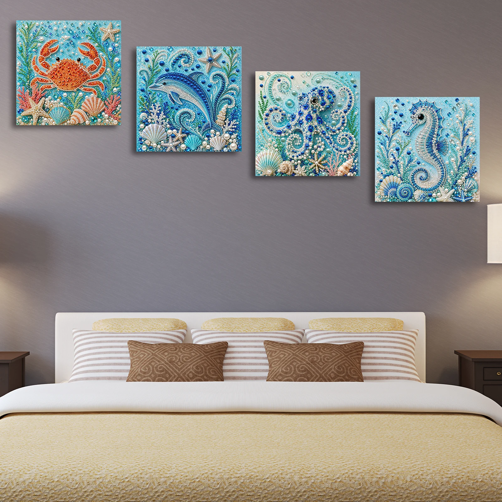 Art Craft Jellyfish - Ocean Turtle jellyfish DIY Pearl Diamond