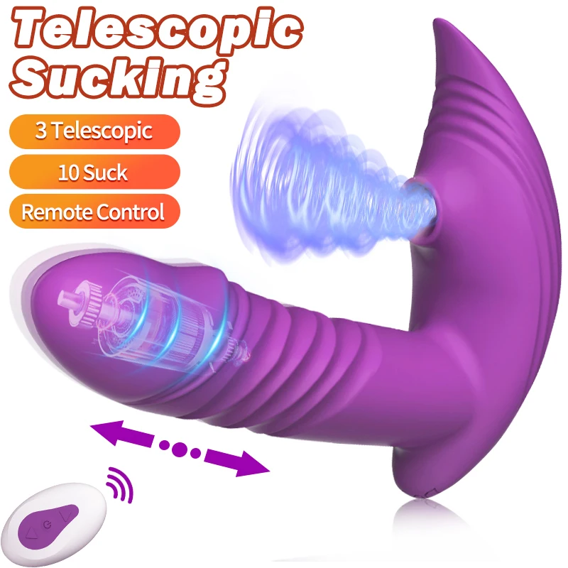 10 Modes Clit Sucking Vibrator 2 In1 Women Sex Toys 3 Speed Telescopic Dildo Vibrators Vaginal G-spot Stimulation Adult Product