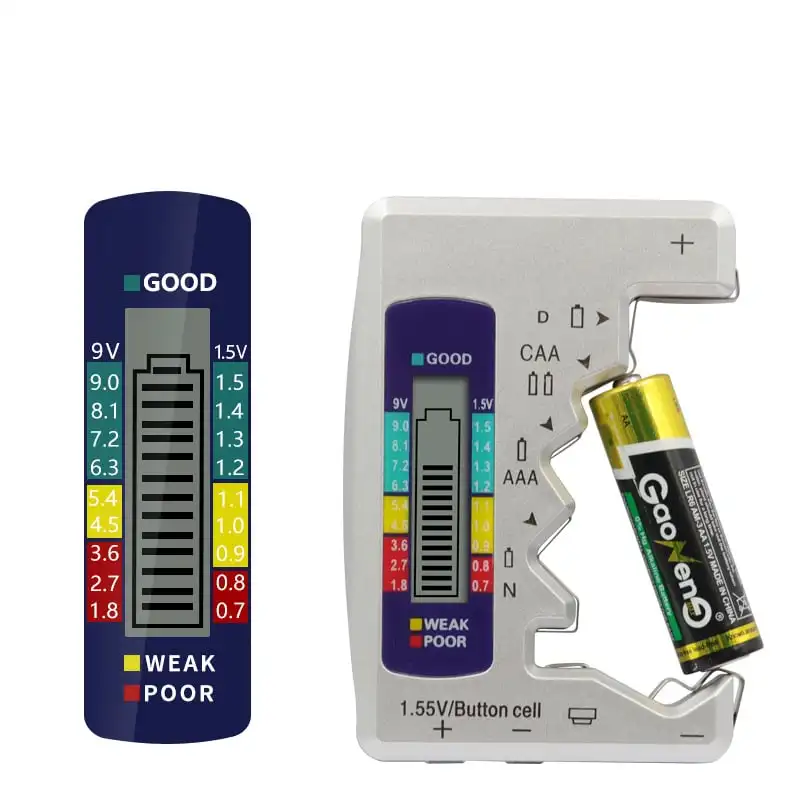 Digital Battery Tester Analyzer, Medidor, Display LCD, AA, AAA Botão, Detector de Carga Celular, Capacitância Ferramentas de Diagnóstico