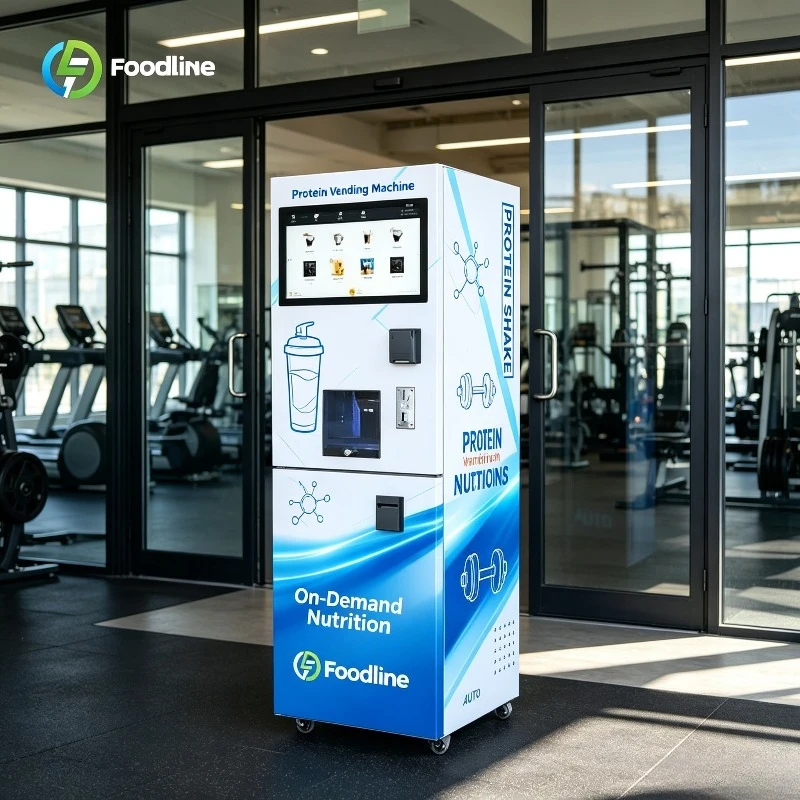 FL Customize Protein Shakes Fitness Vending Machine with 32-inch Touch Screen Remote Monitoring & Multiple Payment Options