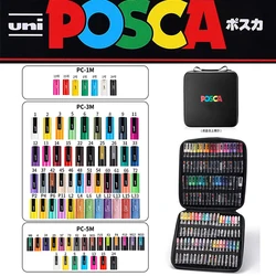 Uni POSCA Full Marker Pen Storage Bag Set PC-1M 3M 5M 8K 17K WaterBase Acrylic Paint rotuladores permanente marcador art suppli
