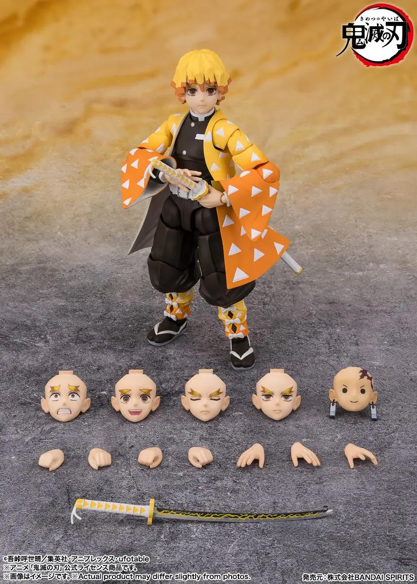 Original Bandai Sh Figuarts Shf Demon Slayer Kimetsu No Yaiba Zenitsu Agatsuma Action Figures Collection Anime Model Toys Gifts