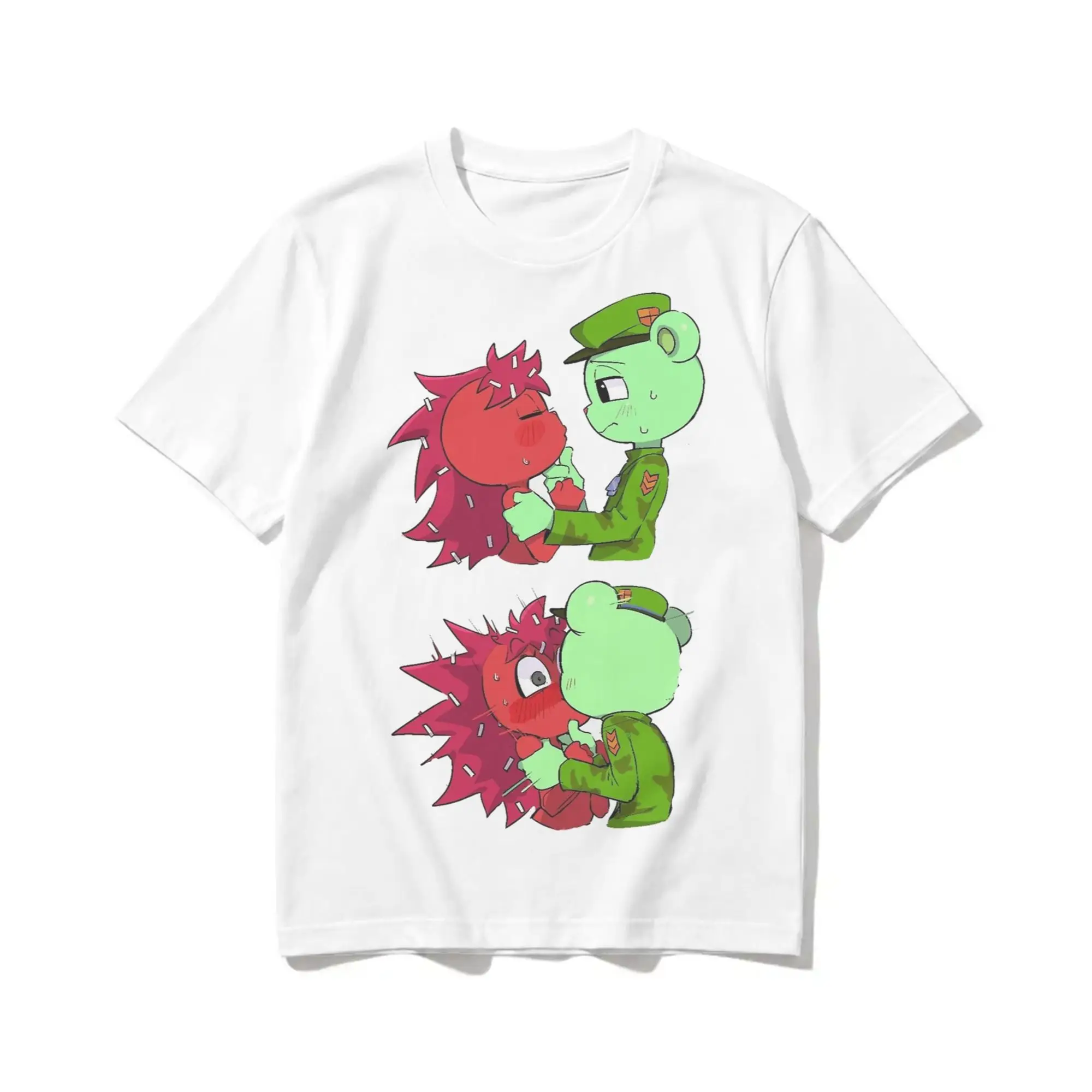 Men Women's T-Shirts Flaky - Happy Tree Friends Humor Cotton Tee Shirt Short Sleeve  T Shirt Round Collar Tops Gift
