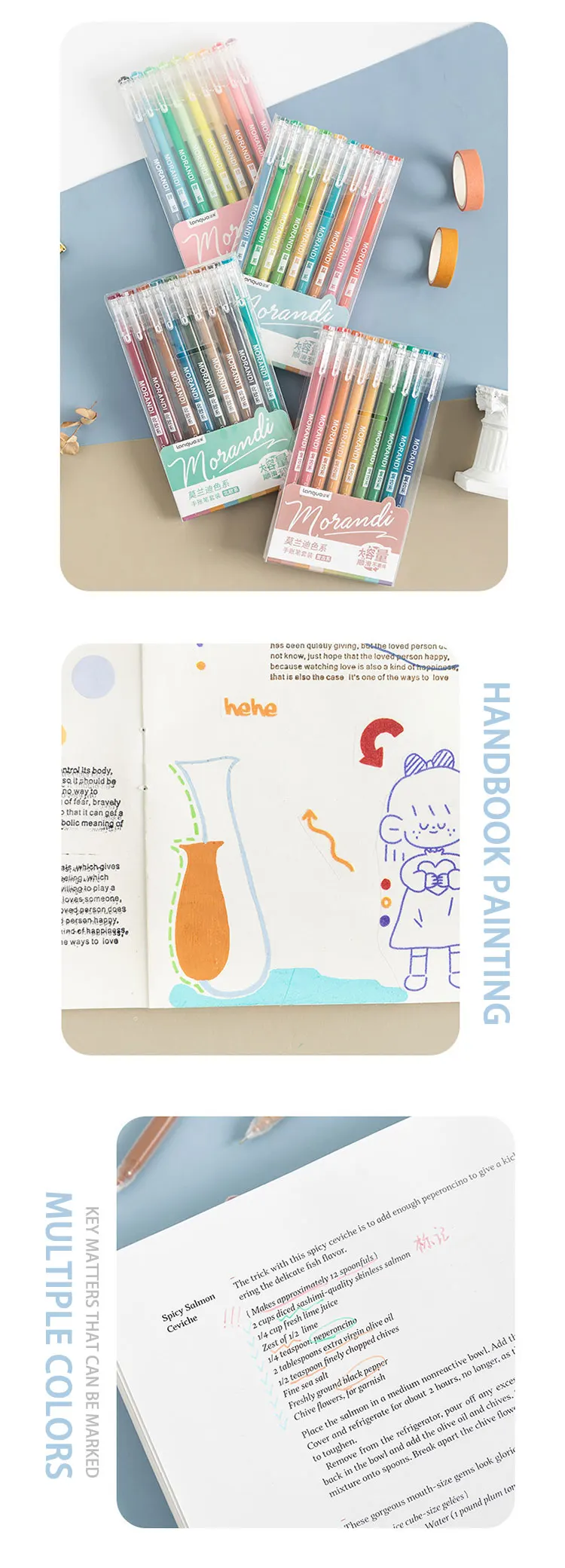 Languo 27-207 Farben eines Satz Zeichnungshandbuch Stifte Student DIY Graffiti Mehrfarbiger Gelstift Schreibmarker Schreibwaren – Detail 9
