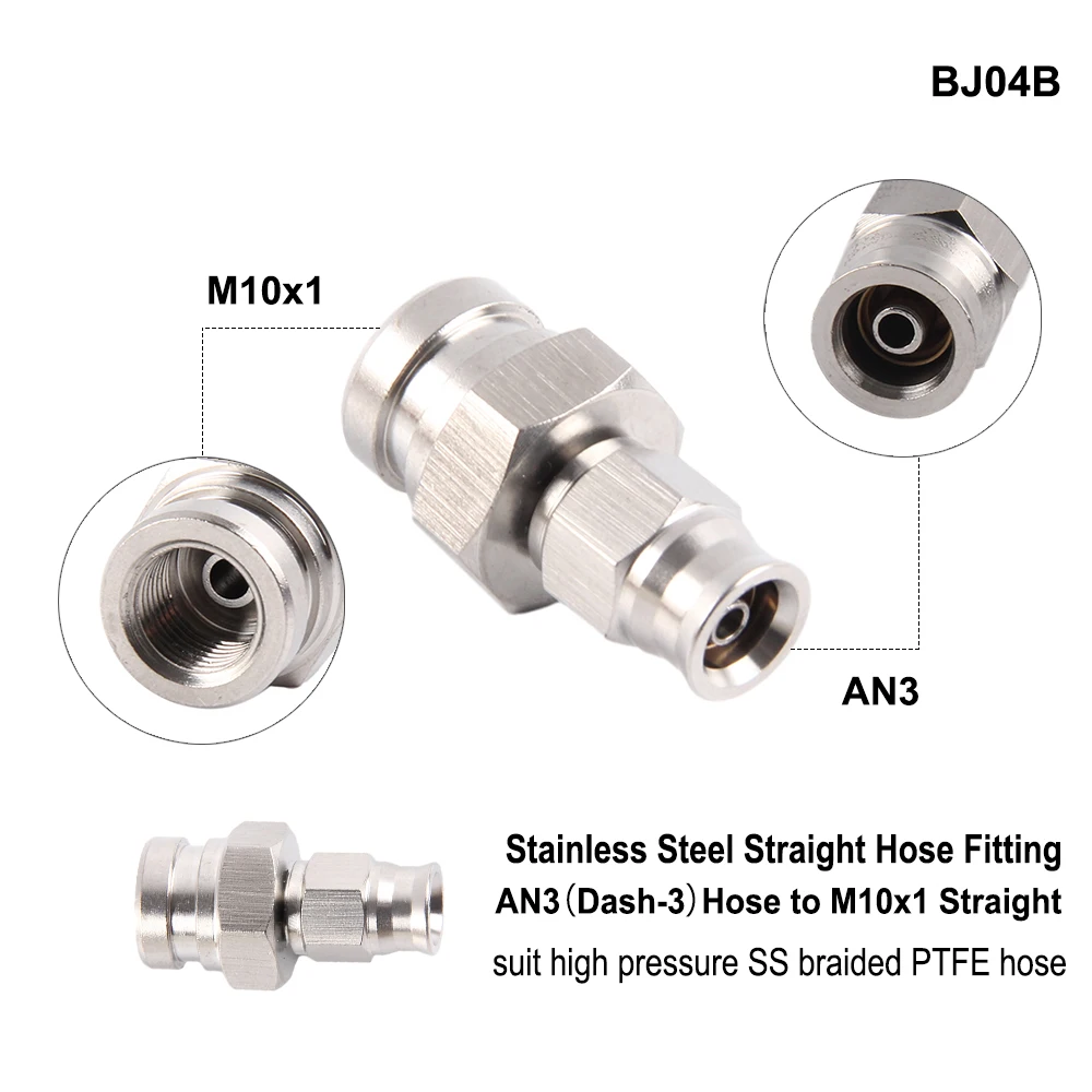 m10x1 AN3 M10x1.25 Motorcycle Motor Bike Hydraulic Brake Oil Hose Line Banjo Fitting stainless Steel