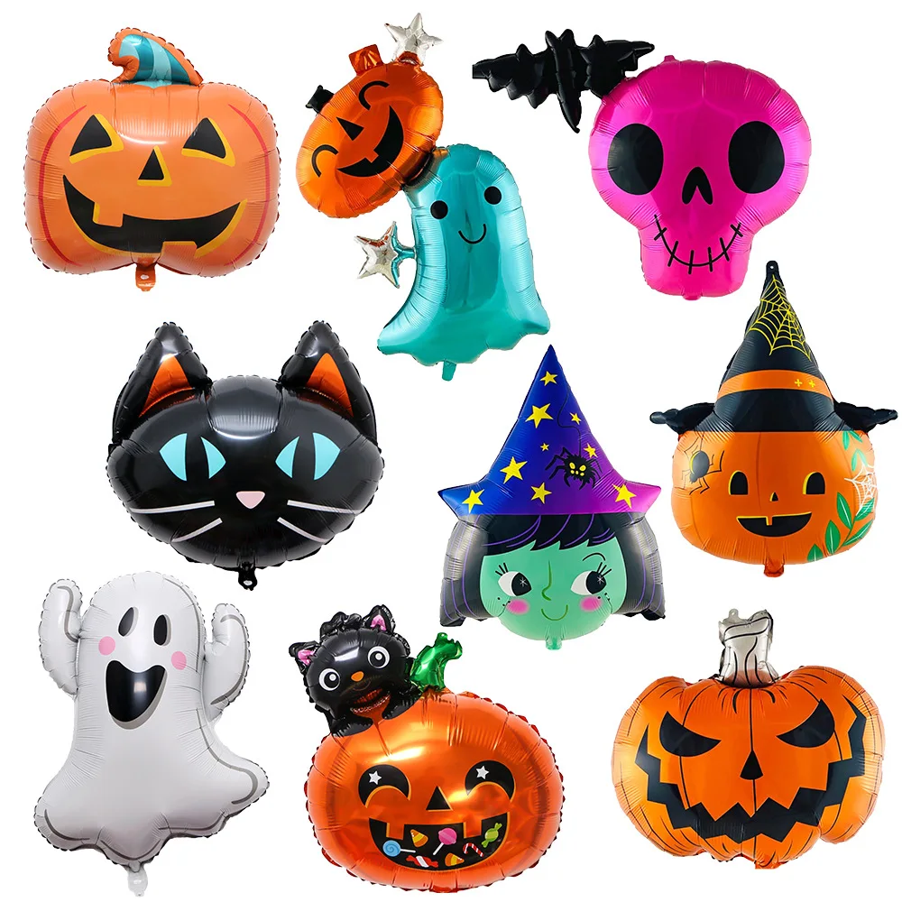 Halloween Balloons Pumpkin Ghost Balloon Halloween Decorations Spider Foil Balloons Inflatable Globos Halloween Party Supplies