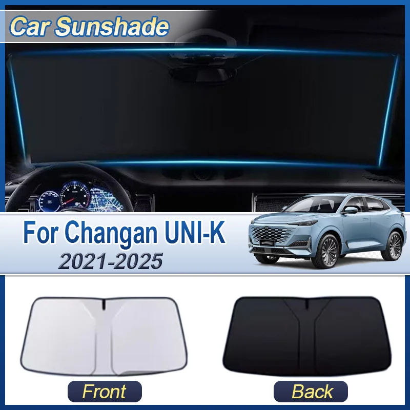

Козырек на переднее окно для Changan UNI-K 2025, аксессуары 2021 ~ 2024, автомобильный солнцезащитный козырек, защита от ультрафиолета, крышка лобового стекла, автомобильные аксессуары