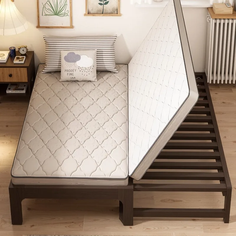 Pull-out bed All solid wood retractable bed Small apartment household living room Bedroom side pull