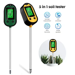 Soil PH Meter 4/5 in 1 Sunlight Hygrometer LCD Digital Garden Plant Flowers Temp Monitor Sensor Environmental Humidity Test Tool