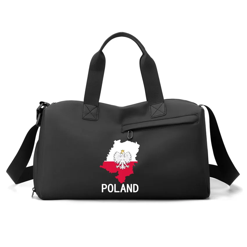 

Yoga Gym Bag Waterproof Women Swimming Outdoor Sports Bags Poland Flag Printed Multifunction Hand Weekend Package Bag