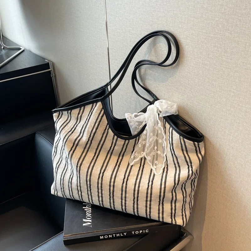 

Большая сумка для женщин Сумки на плечо Модные полосатые сумки через плечо для женщин Простые универсальные сумки и сумки Дизайнерская сумка Sac