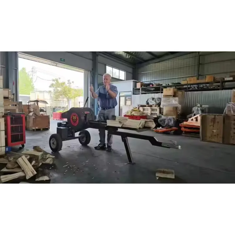 【Popular】35 Ton Log Splitter 6.5HP Hydraulic Log Splitter Kinetic Mobile Firewood Processor Wood Log Splitter