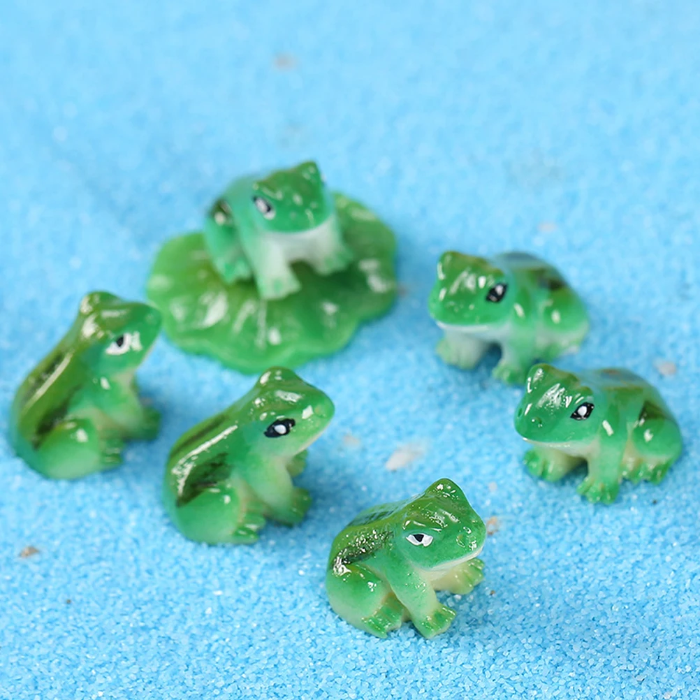 

1Set Cartoon Mini Frog Decorations Miniature Gardening Pool Terrarium Miniature Accessories Outdoor Mini Ornaments