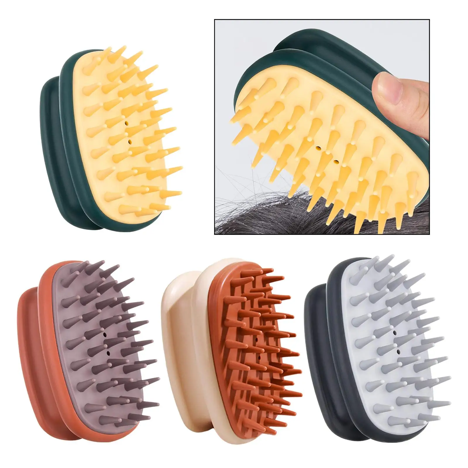 Masajeador de cuero cabelludo para hombres y mujeres, masajeador de mano para dormitorio, cabello rizado grueso, cabello húmedo y seco