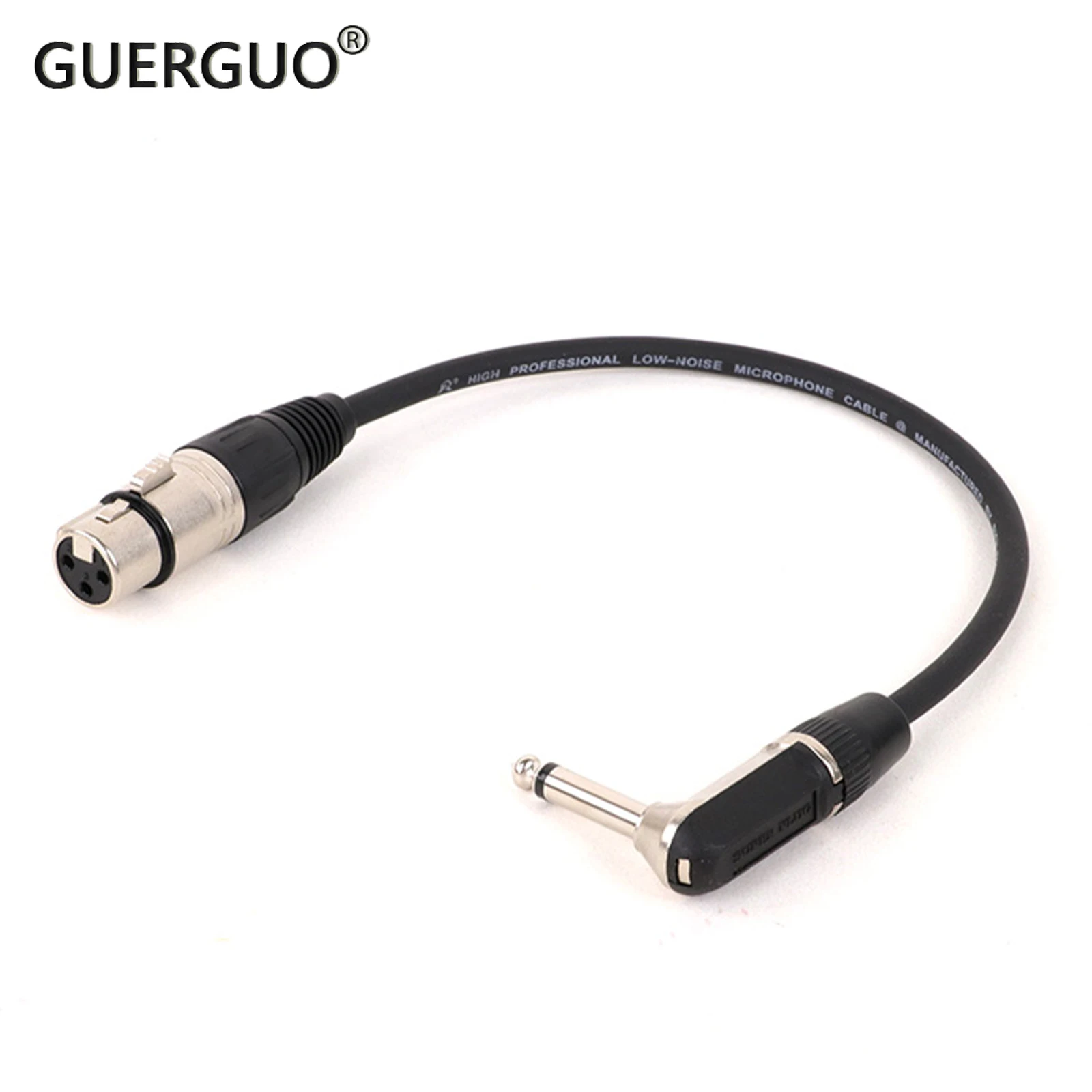 

3Pin Female XLR to 1/4 (6.35mm) TS Angle Mono Male Jack Unbalanced Microphone Cable Mic Cord for Dynamic Microphone 0.3M-15M