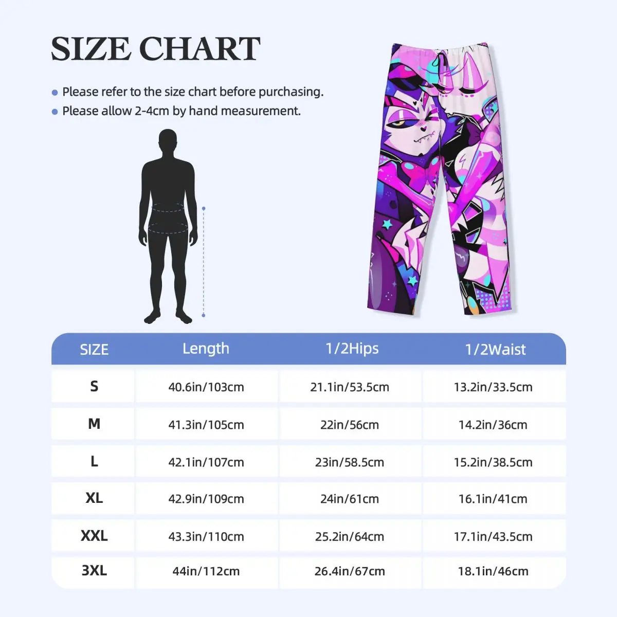 مخصص Hazbins أنيمي الفنادق بيجامة السراويل الرجال ملابس خاصة صالة النوم قيعان تمتد مع جيوب