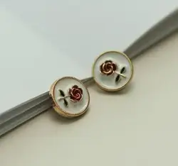 10 pcs/lot 크기: 12mm 우아한 꽃 금속 단추 생크 단추 장식 DIY 공예 (SS-1029)