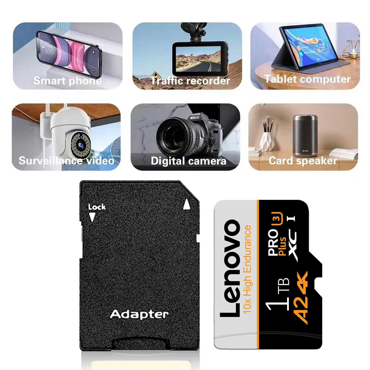 Lenovo SD Card Memory Card 1TB High Speed TF Flash Card 4K Full HD Video Micro SD Card 128GB 256GB 512GB For Xiaomi Camera PC image 2