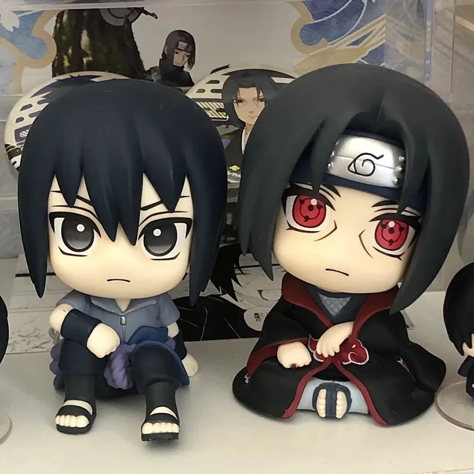 Quente 10cm naruto anime figura uzumaki naruto kakashi uchiha sasuke itachi brinquedos bonitos q figuras de ação estatueta modelo brinquedo presente do miúdo