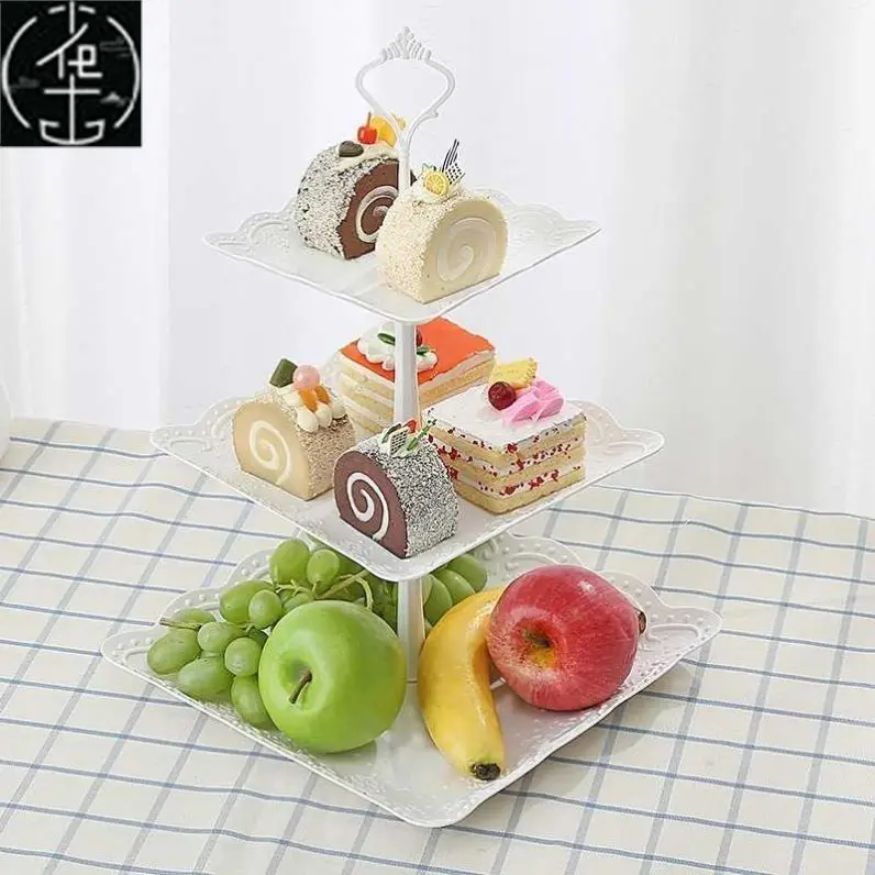

Plastic Cake Stand for ternoon Tea Wedding Par Bright Tead iny Surface Women's Inner Wear Faionable Design